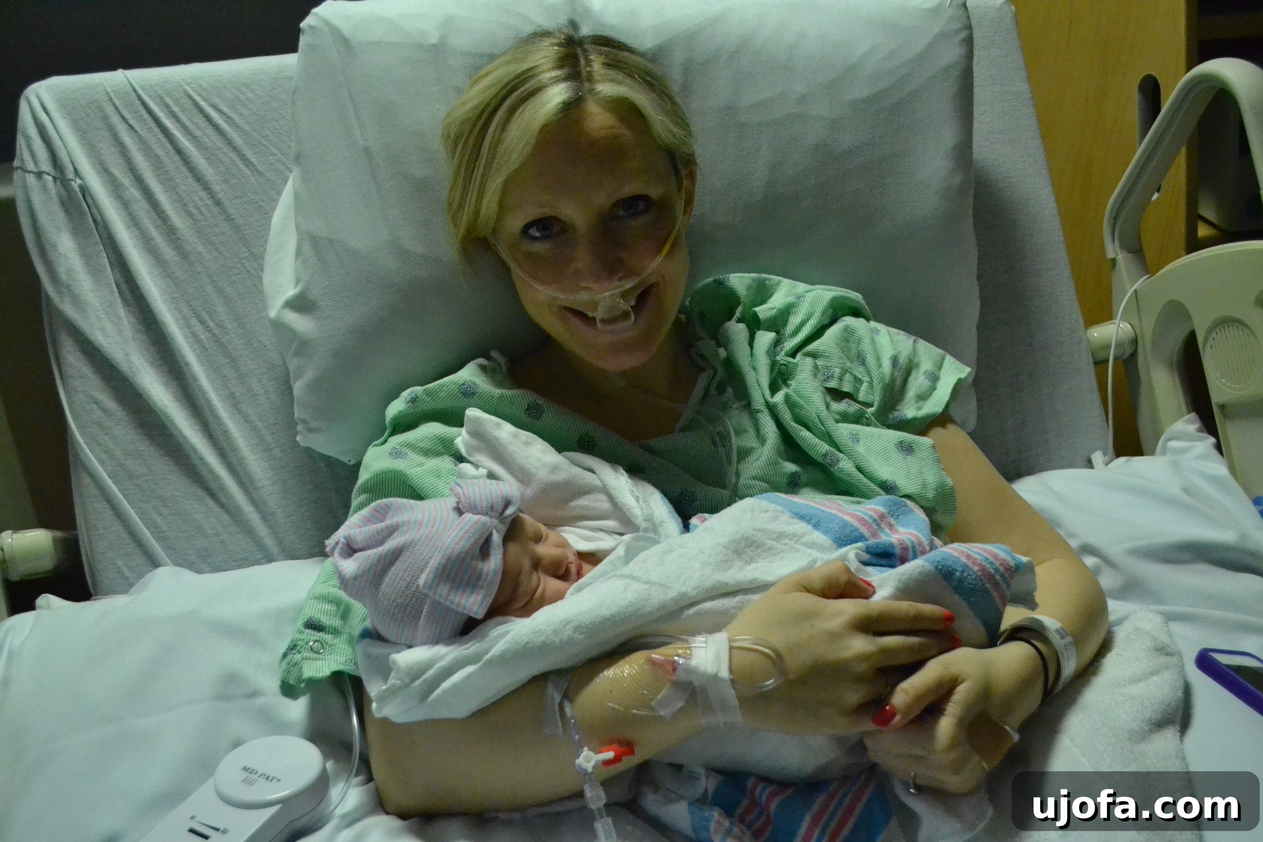 Thriving Beyond Postpartum Anxiety 3 Newborn Annabel resting peacefully in a hospital bassinet after birth.