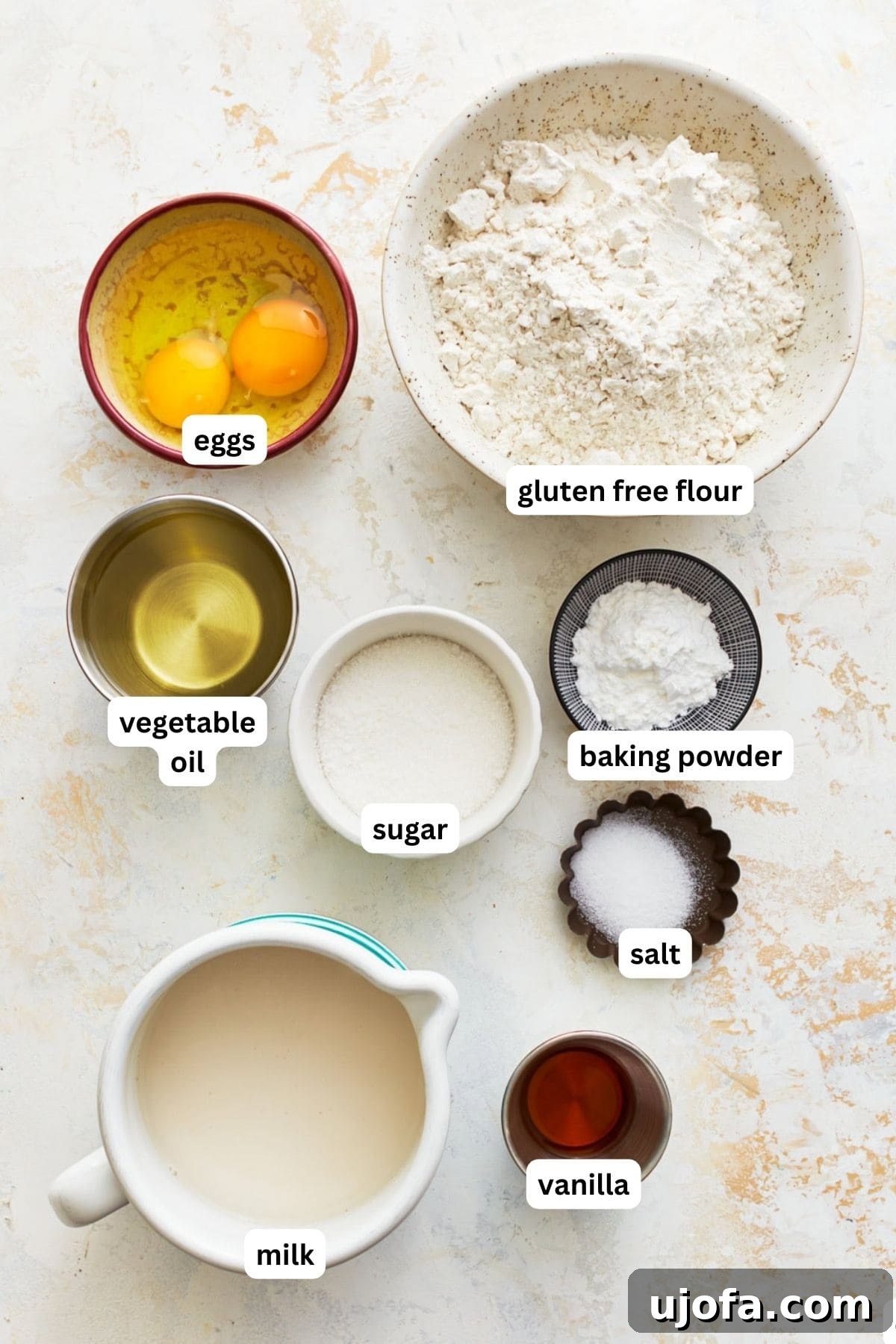 ingredients for gluten free waffles