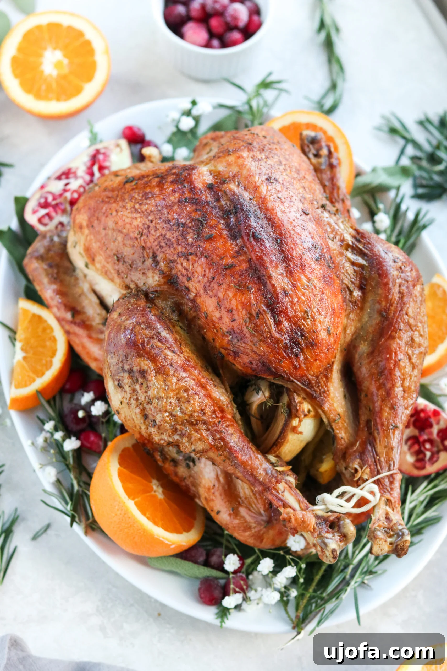 Effortless Paleo Turkey Roast 2 a roasted thanksgiving turkey browned with dairy free garlic herb butter