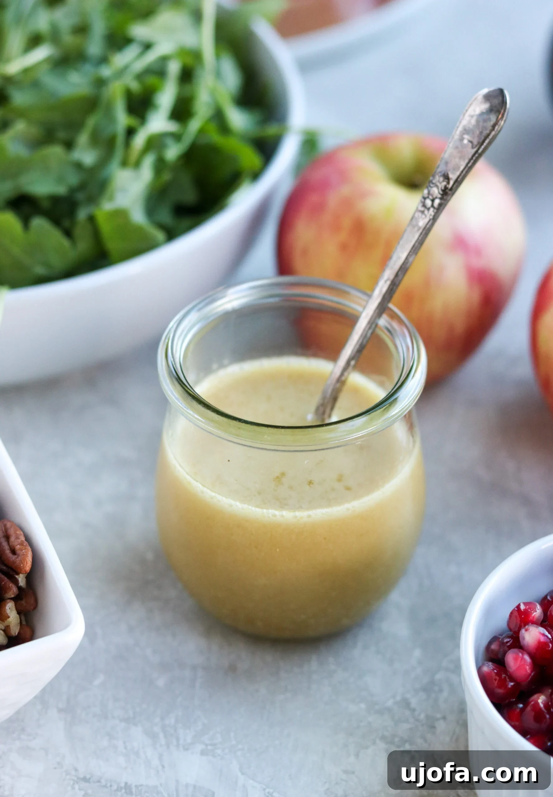 Autumn's Bounty Salad with Maple Apple Cider Vinaigrette 4 Maple Apple Cider Vinaigrette, a homemade tangy fall salad dressing