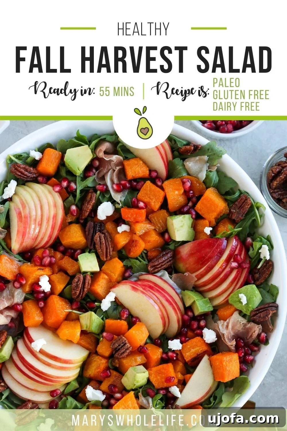 Autumn's Bounty Salad with Maple Apple Cider Vinaigrette 8 Fall harvest salad pinterest image, a vibrant and healthy seasonal recipe
