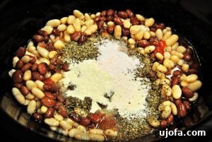 Step-by-step preparation of slow cooker Italian vegetable soup ingredients