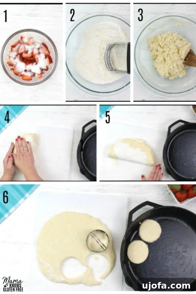 Heavenly Gluten-Free Strawberry Shortcake 4 Gluten-free strawberry shortcake recipe steps photo collage