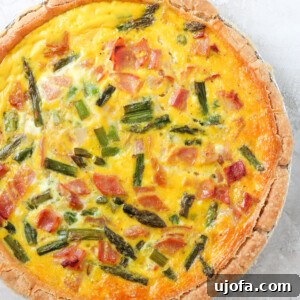 Gluten Free Quiche with ham and asparagus