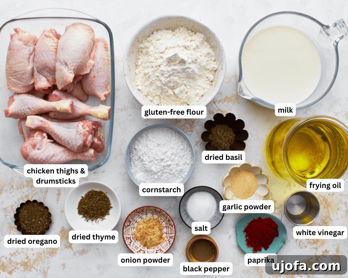 Gluten-free fried chicken ingredients