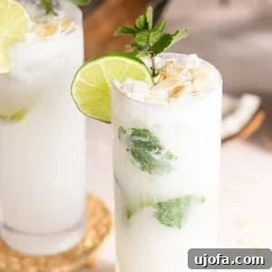 coconut mojitos with mint