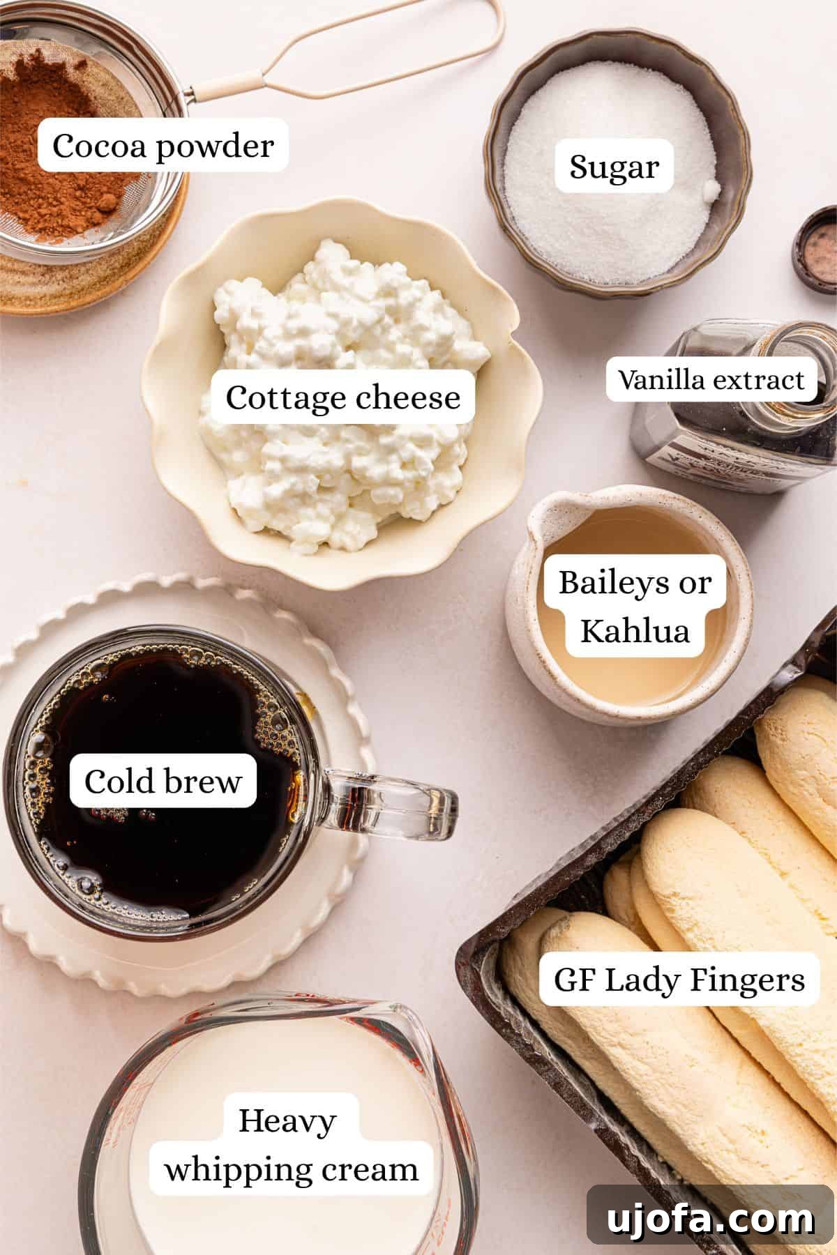 Gluten-Free Tiramisu Recipe: Authentic Italian Dessert Without Gluten 3 ingredients for gluten free tiramisu in nesting bowls