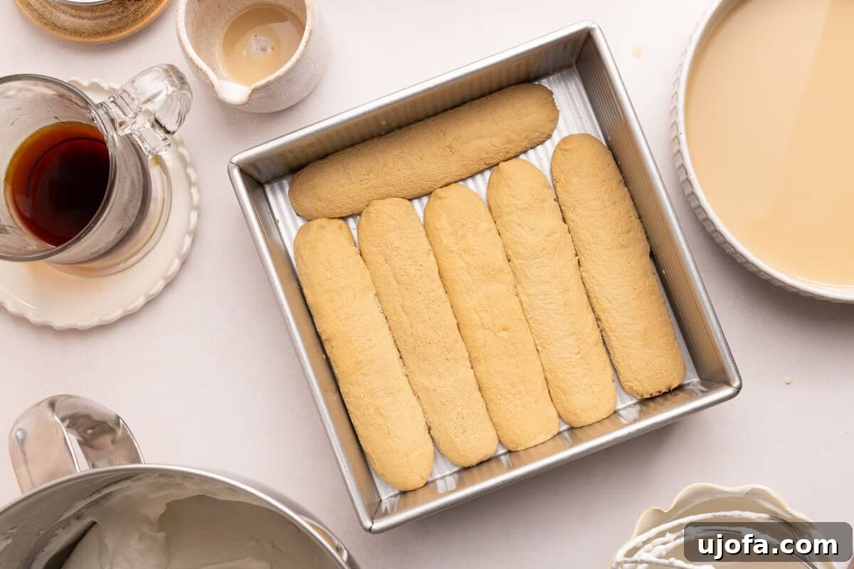 Gluten-Free Tiramisu Recipe: Authentic Italian Dessert Without Gluten 6 6 lady fingers in the bottom of a baking pan