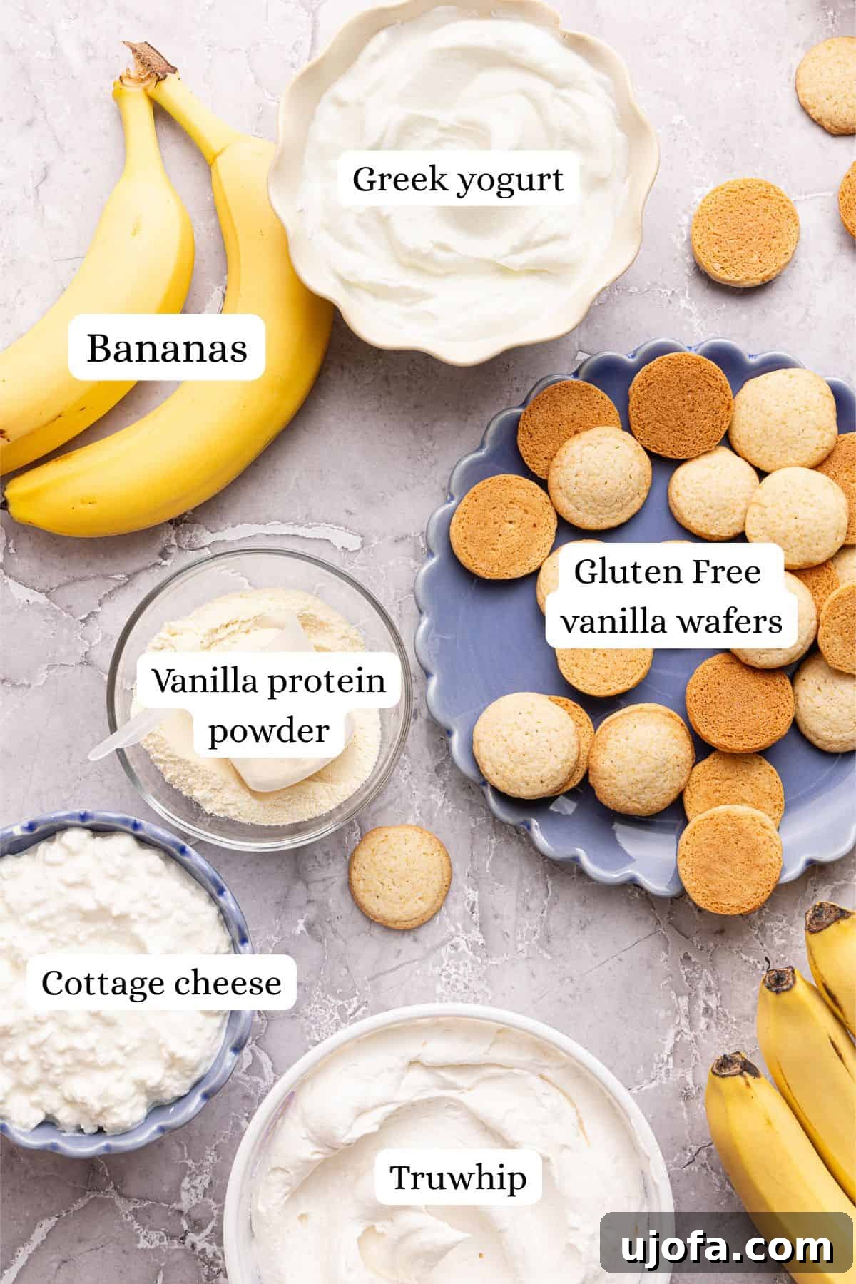 Protein-Packed Banana Pudding Cups for Muscle Fuel 3 ingredients for high protein banana pudding in nesting bowls