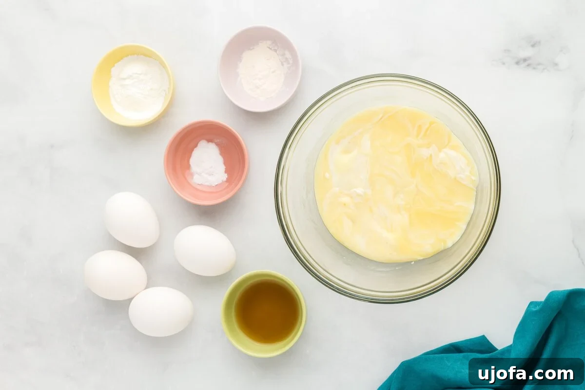 Melted mozzarella cheese mixture with eggs and baking ingredients for keto dough