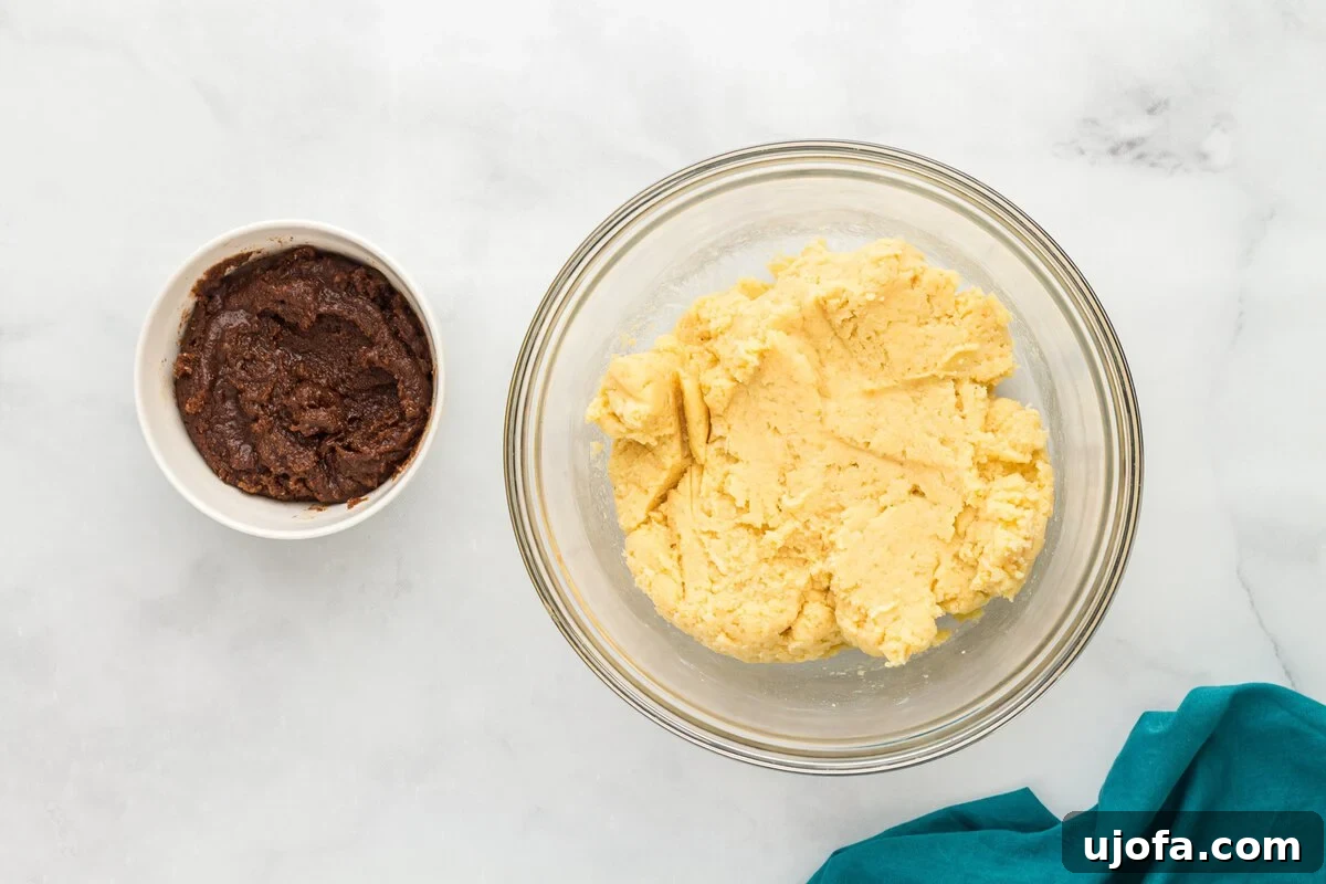 Combined fathead dough mixture with coconut flour before kneading