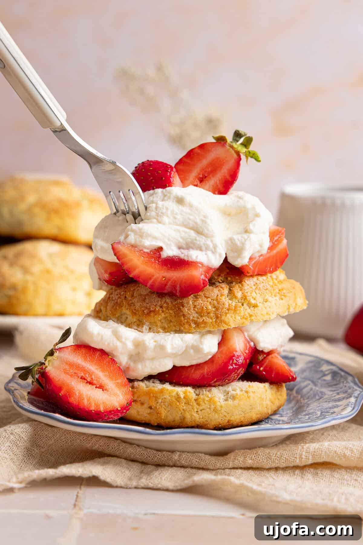 gluten free strawberry shortcake on a plate
