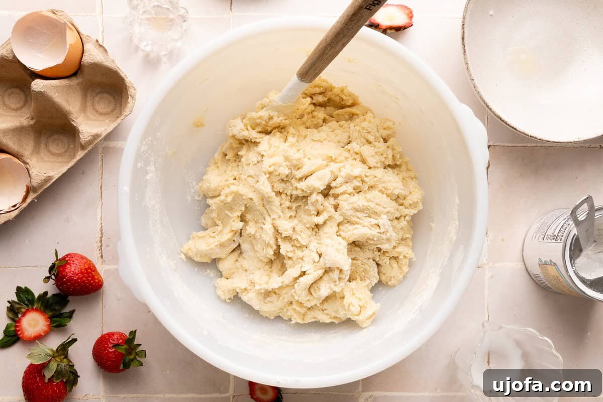 biscuit dough in a white bowl