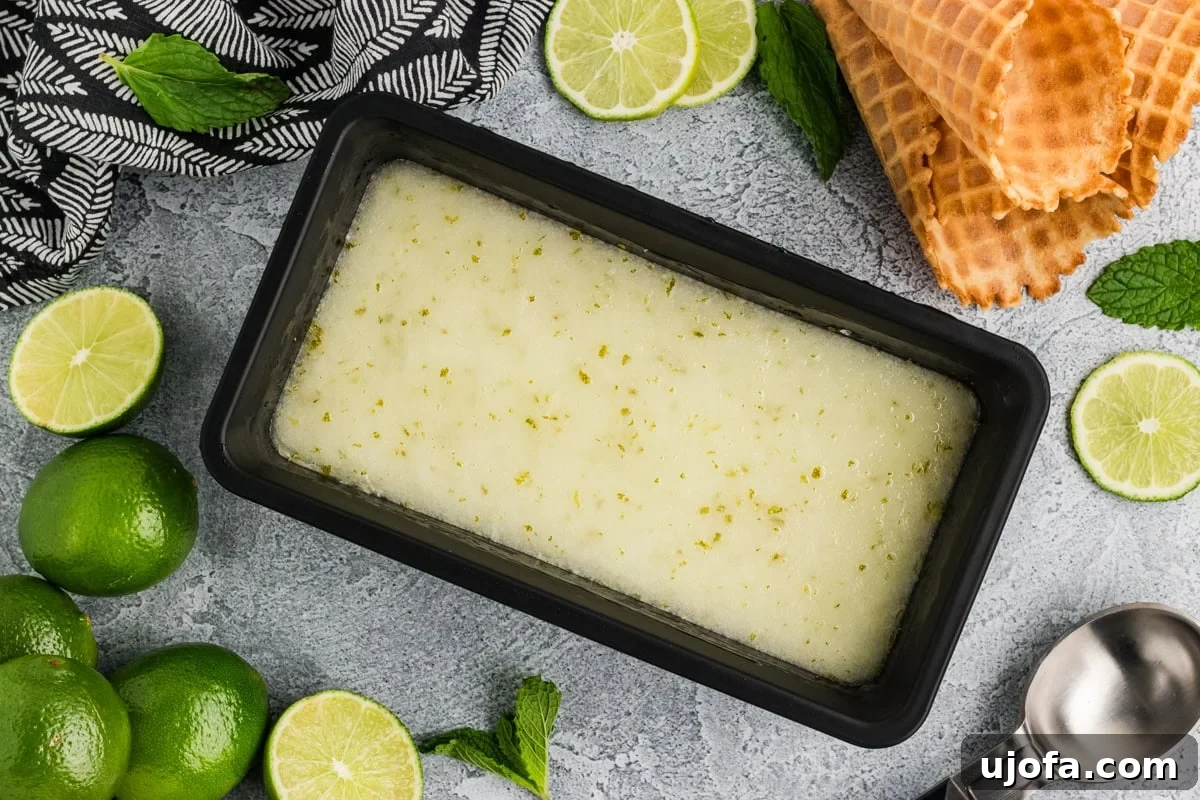 Refreshing Lime Sorbet Recipe: Zesty Homemade Citrus Sorbet 9 frozen lime sorbet