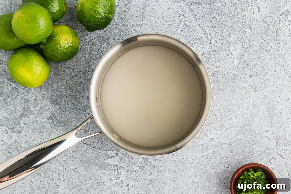 Refreshing Lime Sorbet Recipe: Zesty Homemade Citrus Sorbet 5 simple syrup mixture