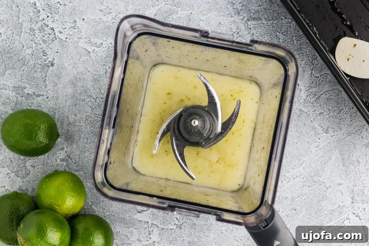 Refreshing Lime Sorbet Recipe: Zesty Homemade Citrus Sorbet 8 lime sorbet being blended