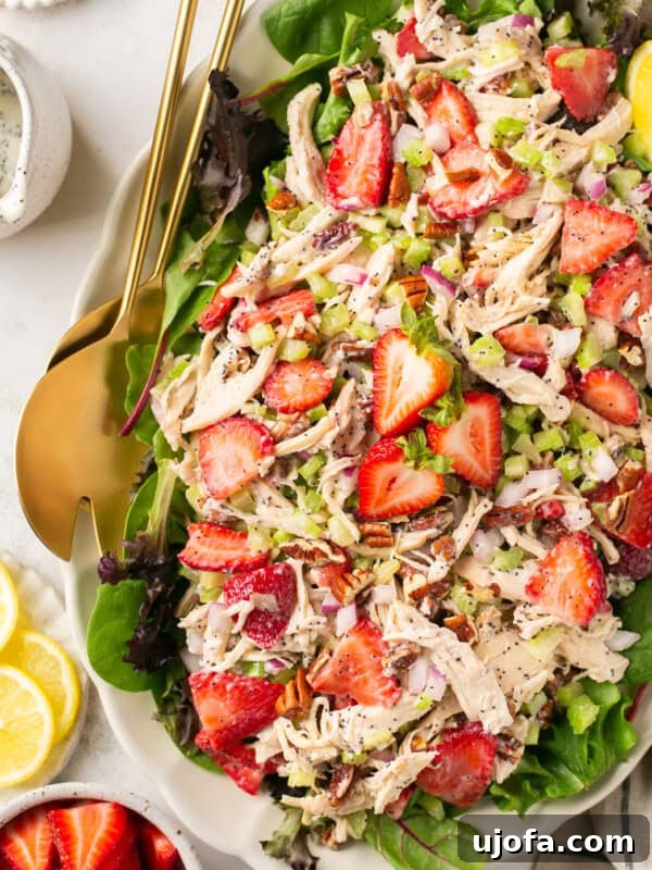 Burrata and Peach Salad with Spicy Honey Vinaigrette 10 Strawberry poppyseed chicken salad