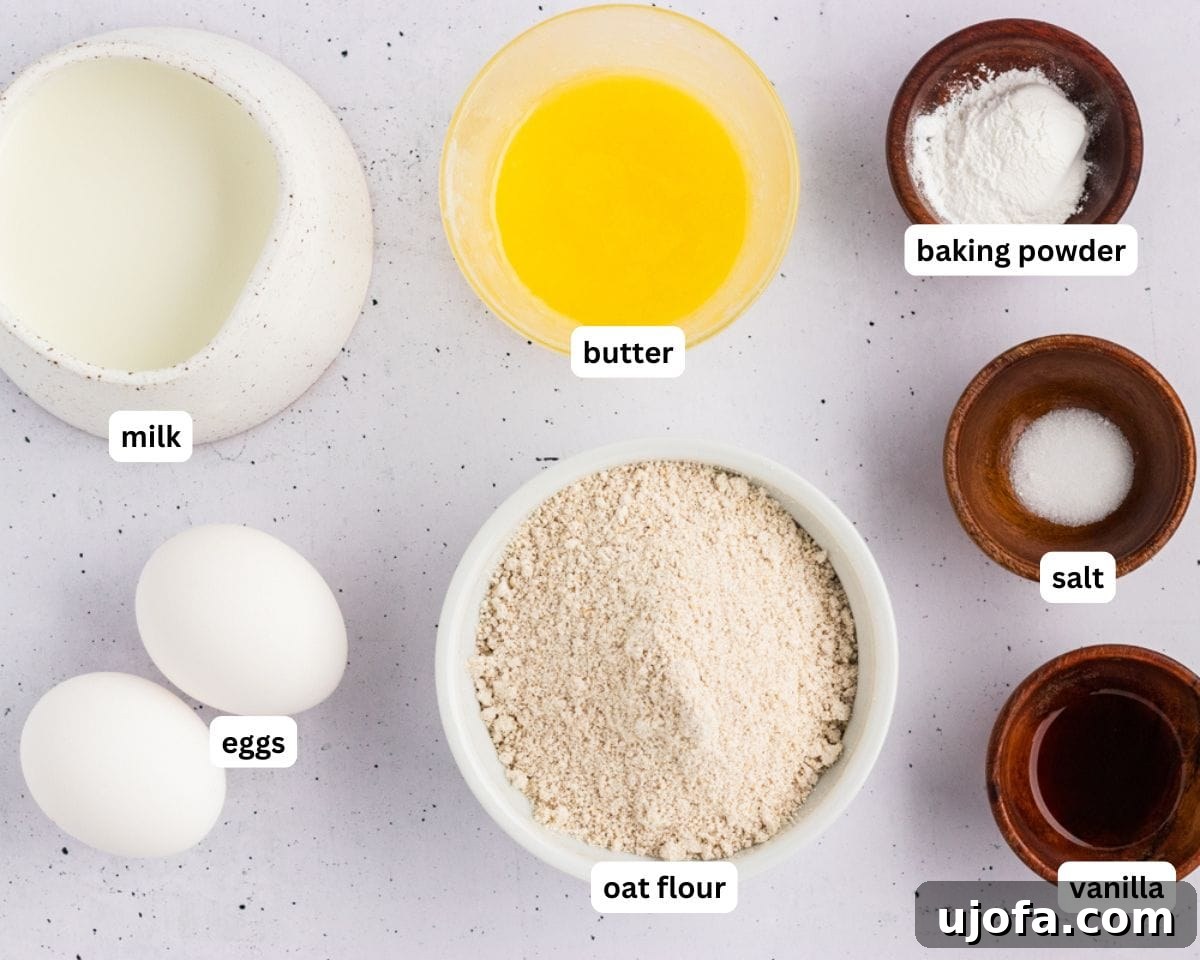 Fluffy Oat Flour Pancakes Recipe 3 oat flour ingredients