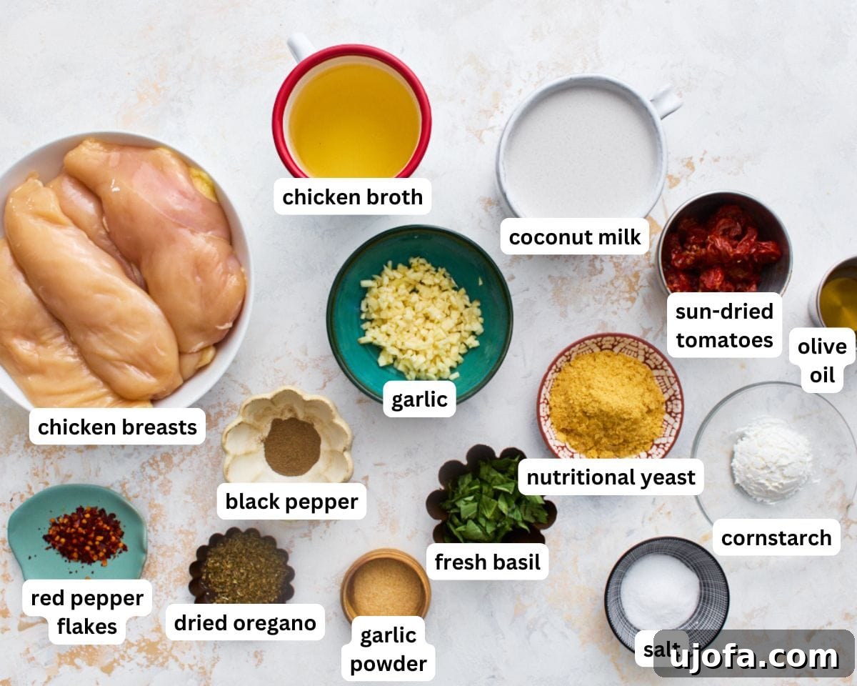 Dairy-Free Marry Me Chicken with Sun-Dried Tomato Sauce 4 Dairy-free marry me chicken ingredients