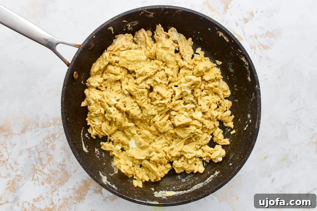 Make-Ahead Gluten-Free Breakfast Burritos 6 Soft scrambled eggs cooked low and slow in a skillet for gluten-free breakfast burritos