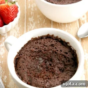 Delicious Gluten-Free and Dairy-Free Dessert Recipes 3 two gluten-free chocolate mug cakes with strawberries in the background