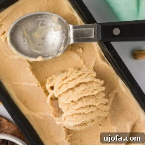 Delicious Gluten-Free and Dairy-Free Dessert Recipes 9 Banana peanut butter nice cream being scooped from a black loaf pan